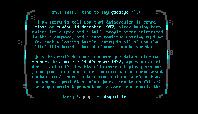 Data Crawler BBS - Closing Forever